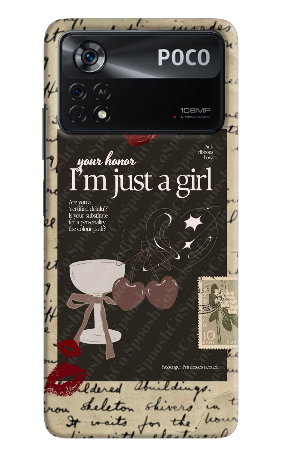 I am just a girl Poco X4 Pro Hard Case Back Cover by Casekaro