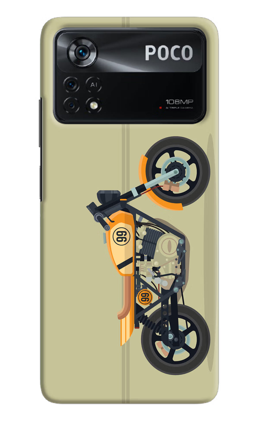 Vertical Speedster Poco X4 Pro Back Cover, Hard case