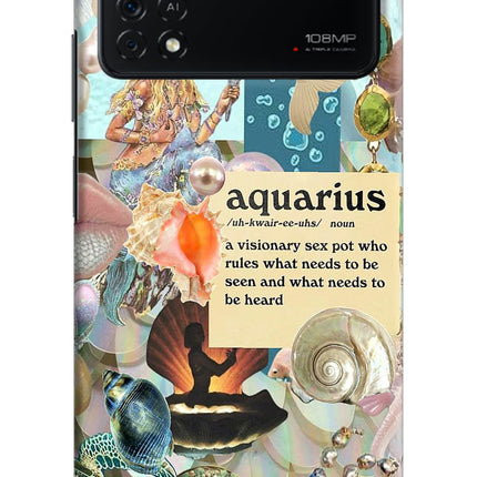 Aquarius Zodiac Poco X4 Pro Hard Case Back Cover by Casekaro