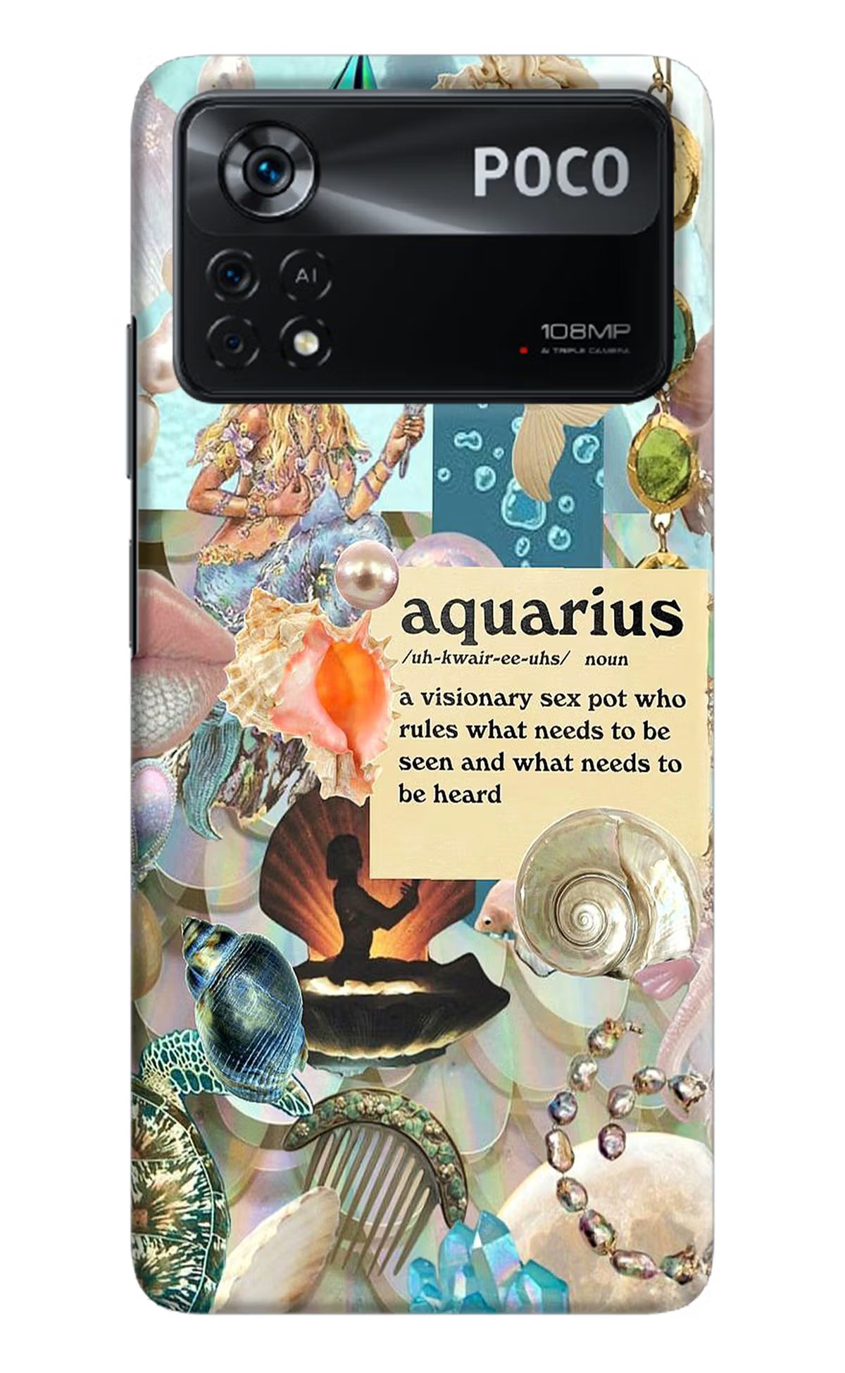 Aquarius Zodiac Poco X4 Pro Hard Case Back Cover by Casekaro