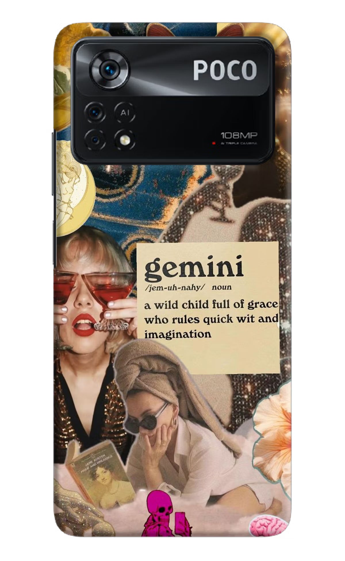 Gemini Zodiac Poco X4 Pro Hard Case Back Cover by Casekaro