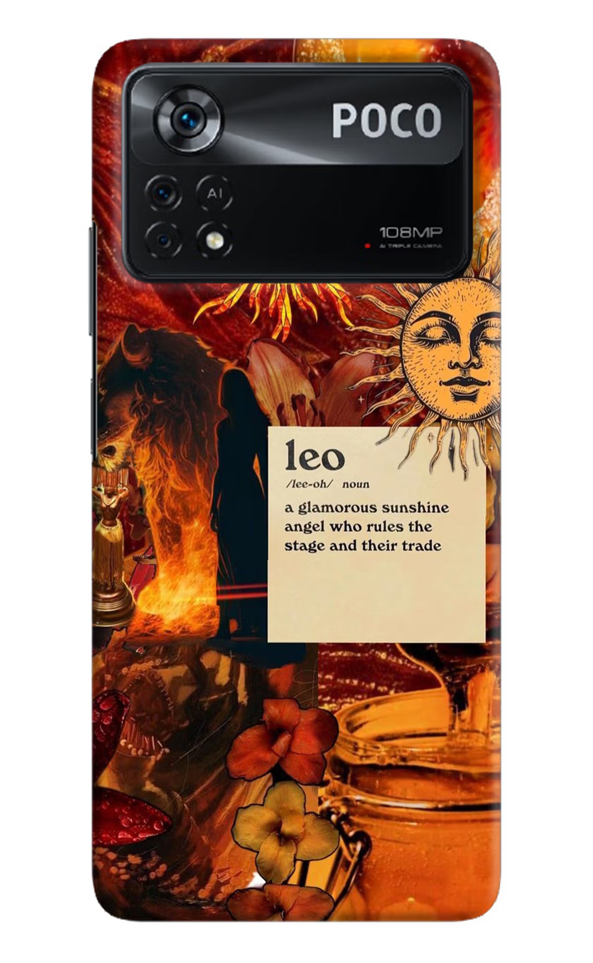 Leo Zodiac Poco X4 Pro Hard Case Back Cover by Casekaro
