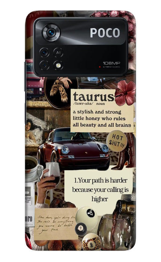 Taurus Zodiac Poco X4 Pro Hard Case Back Cover by Casekaro