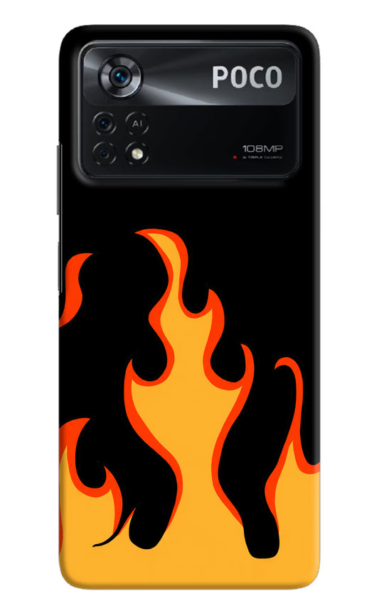 Fired Up – Black Poco X4 Pro Hard Case Back Cover by Casekaro