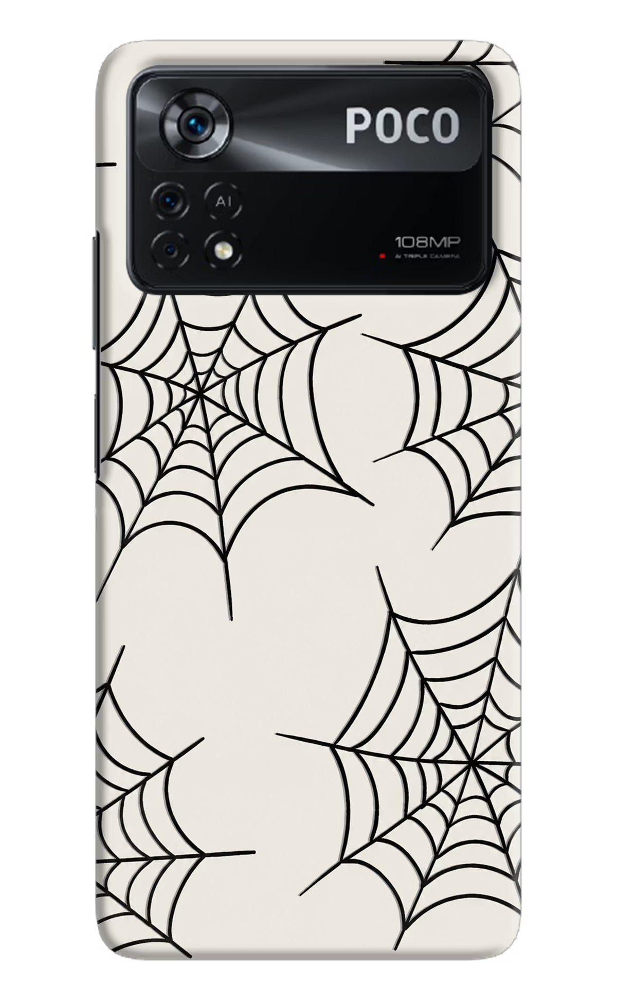 Spider Web Poco X4 Pro Hard Case Back Cover by Casekaro