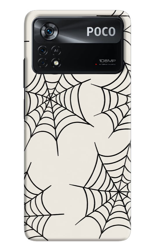 Spider Web Poco X4 Pro Hard Case Back Cover by Casekaro