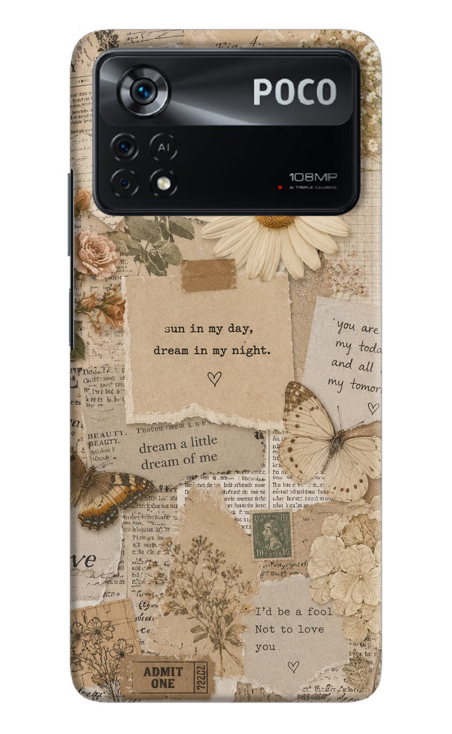 Vintage case Poco X4 Pro Back Cover, Hard case