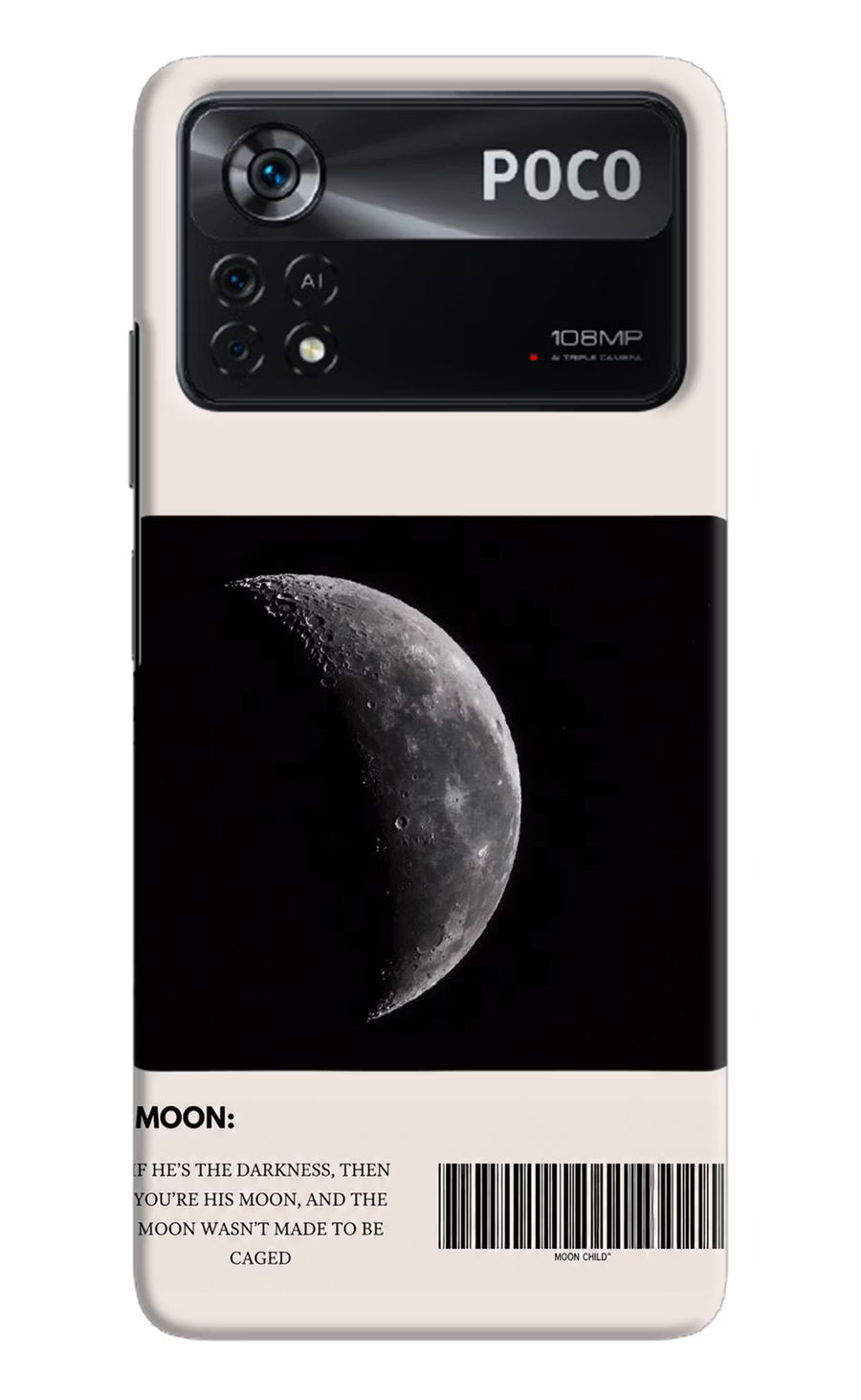 Moon Phase Poco X4 Pro Back Cover, Hard case