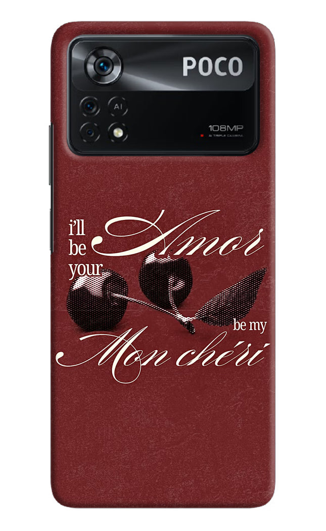 Velvet Cherry Poco X4 Pro Hard Case Back Cover by Casekaro