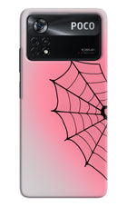 Pink Web Poco X4 Pro Hard Case Back Cover by Casekaro
