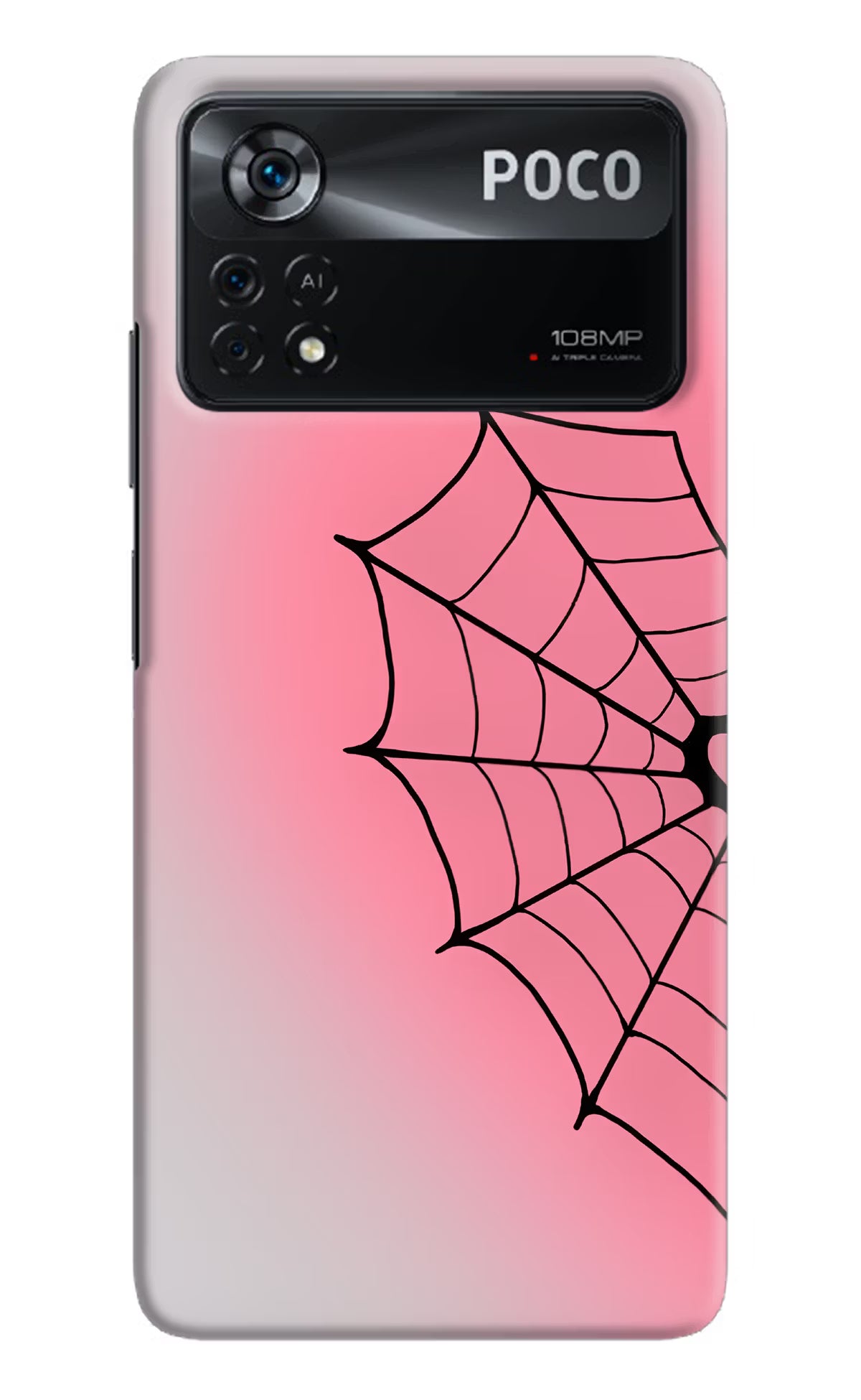 Pink Web Poco X4 Pro Back Cover