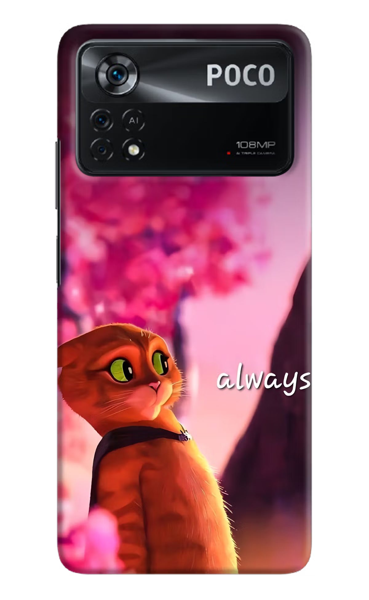 Always Cat Poco X4 Pro Hard Case Back Cover by Casekaro