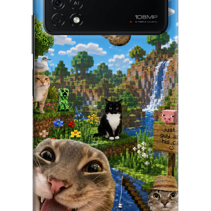 Minecraft Cat Chaos Poco X4 Pro Hard Case Back Cover by Casekaro