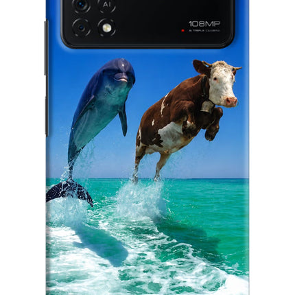 Dolphin vs Cow Poco X4 Pro Hard Case Back Cover by Casekaro