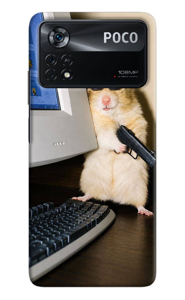 Hacker Hamster Poco X4 Pro Hard Case Back Cover by Casekaro