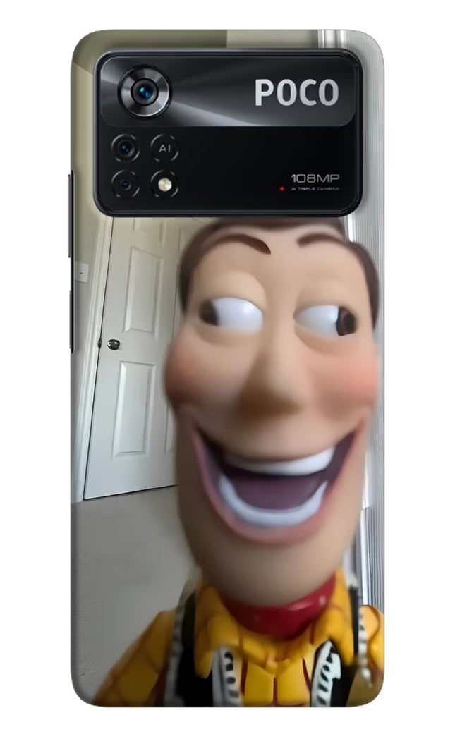 Side Eye Woody Poco X4 Pro Hard Case Back Cover by Casekaro