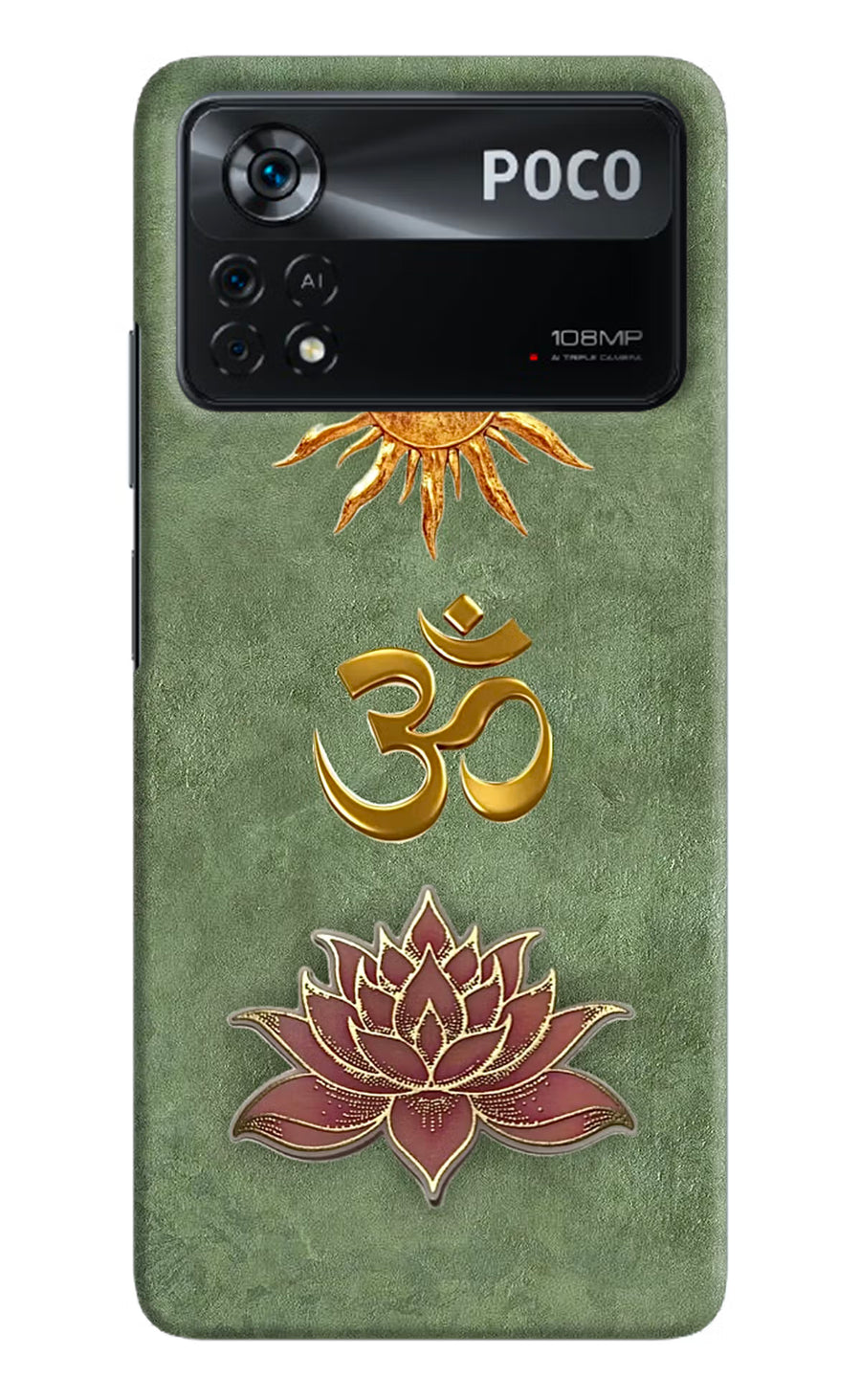 Om & Lotus Poco X4 Pro Back Cover, Hard case