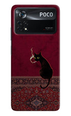 Midnight Cat Poco X4 Pro Hard Case Back Cover by Casekaro