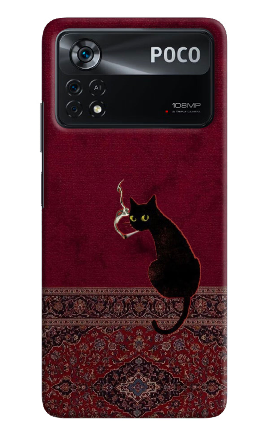 Midnight Cat Poco X4 Pro Back Cover, Hard case