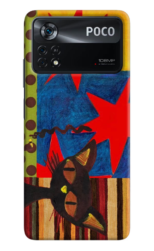 Pop Cat Poco X4 Pro Hard Case Back Cover by Casekaro
