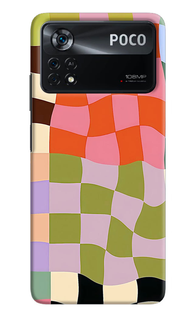 Wavy Grid Poco X4 Pro Hard Case Back Cover by Casekaro