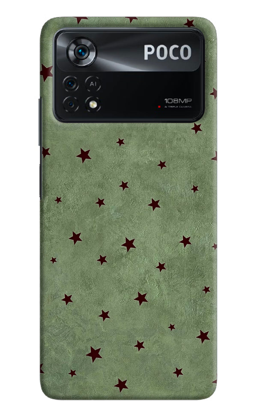 Green Stars Poco X4 Pro Back Cover, Hard case