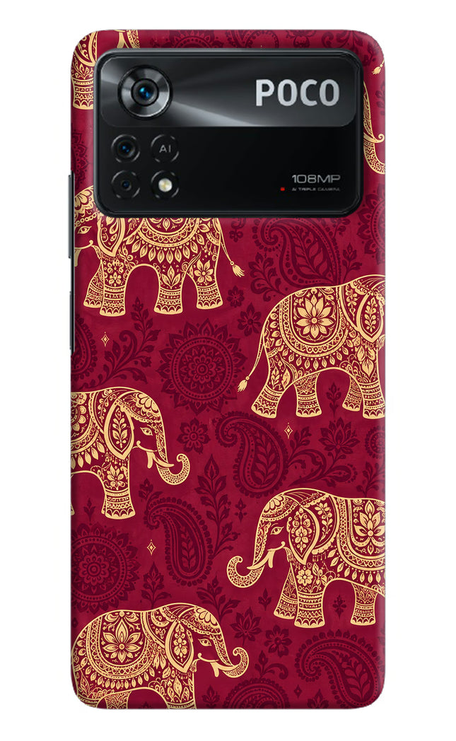 Maroon Elephant Poco X4 Pro Back Cover