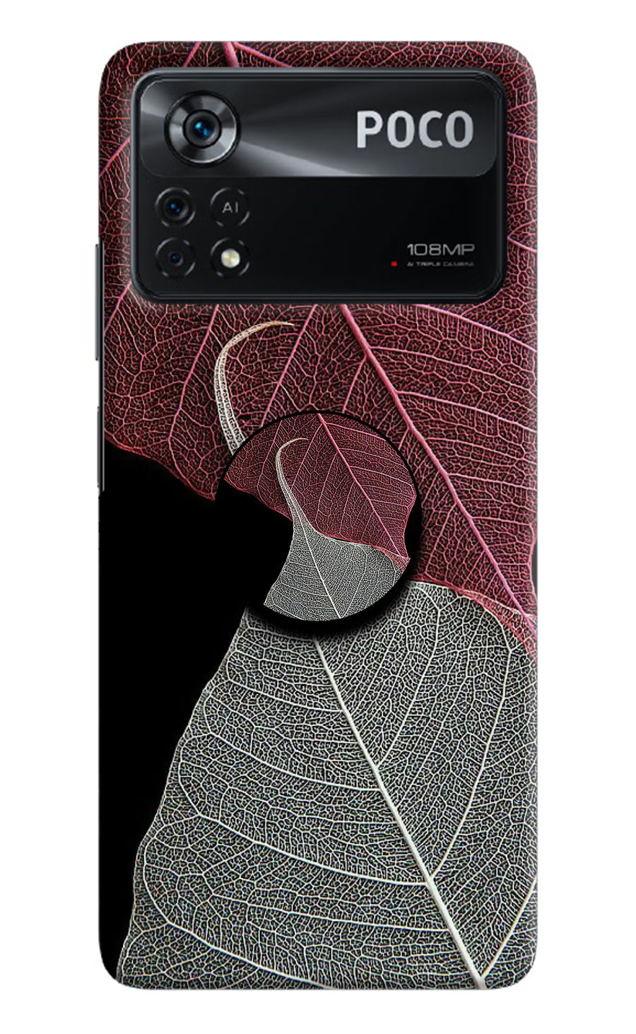 Leaf Pattern Poco X4 Pro Pop Case, Hard case