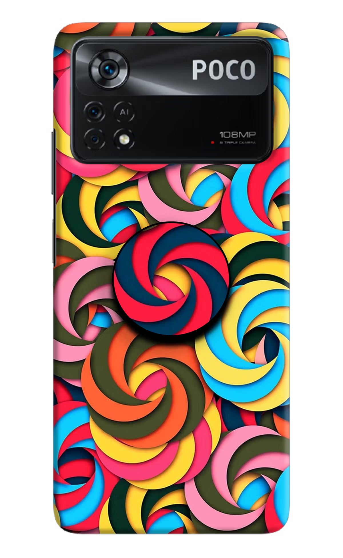 Spiral Pattern Poco X4 Pro Pop Case by Casekaro