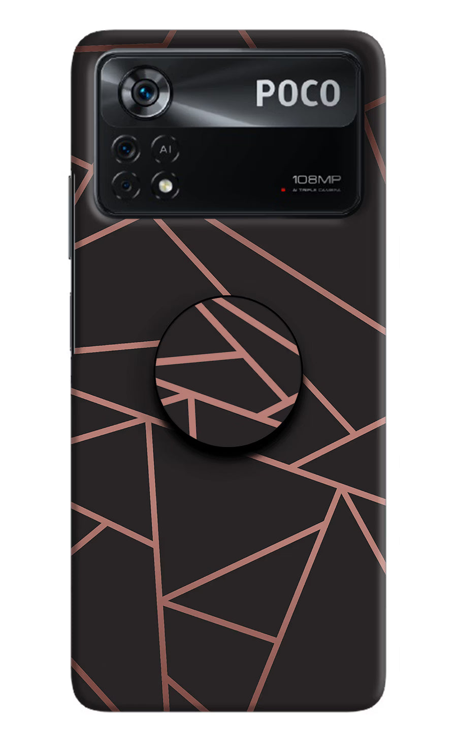 Geometric Pattern Poco X4 Pro Pop Case, Hard case