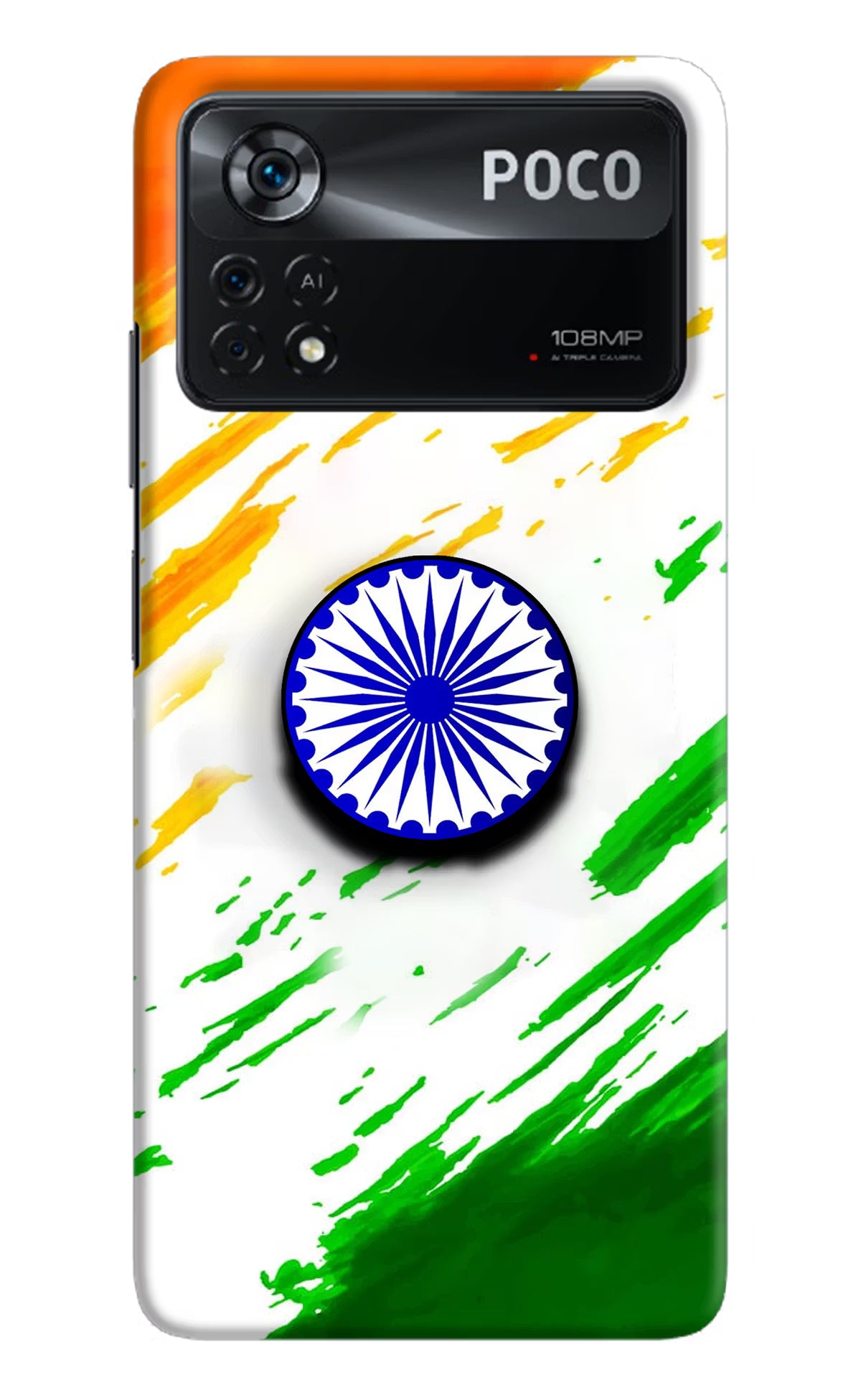 Indian Flag Ashoka Chakra Poco X4 Pro Pop Case by Casekaro