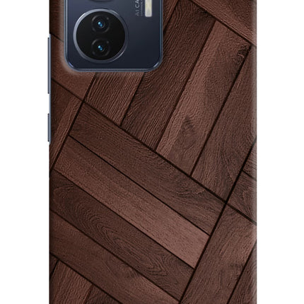 Wooden Texture Design Vivo T1 44W Hard Case Back Cover by Casekaro