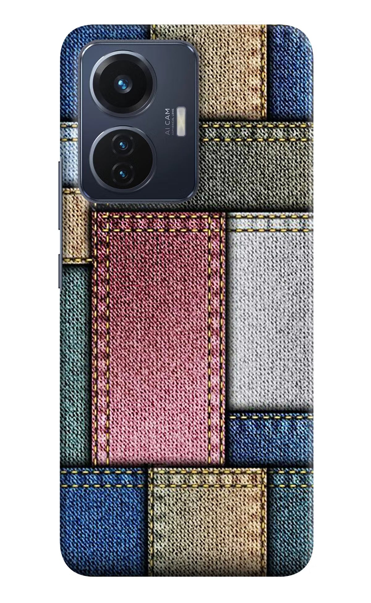 Multicolor Jeans Vivo T1 44W Hard Case Back Cover by Casekaro