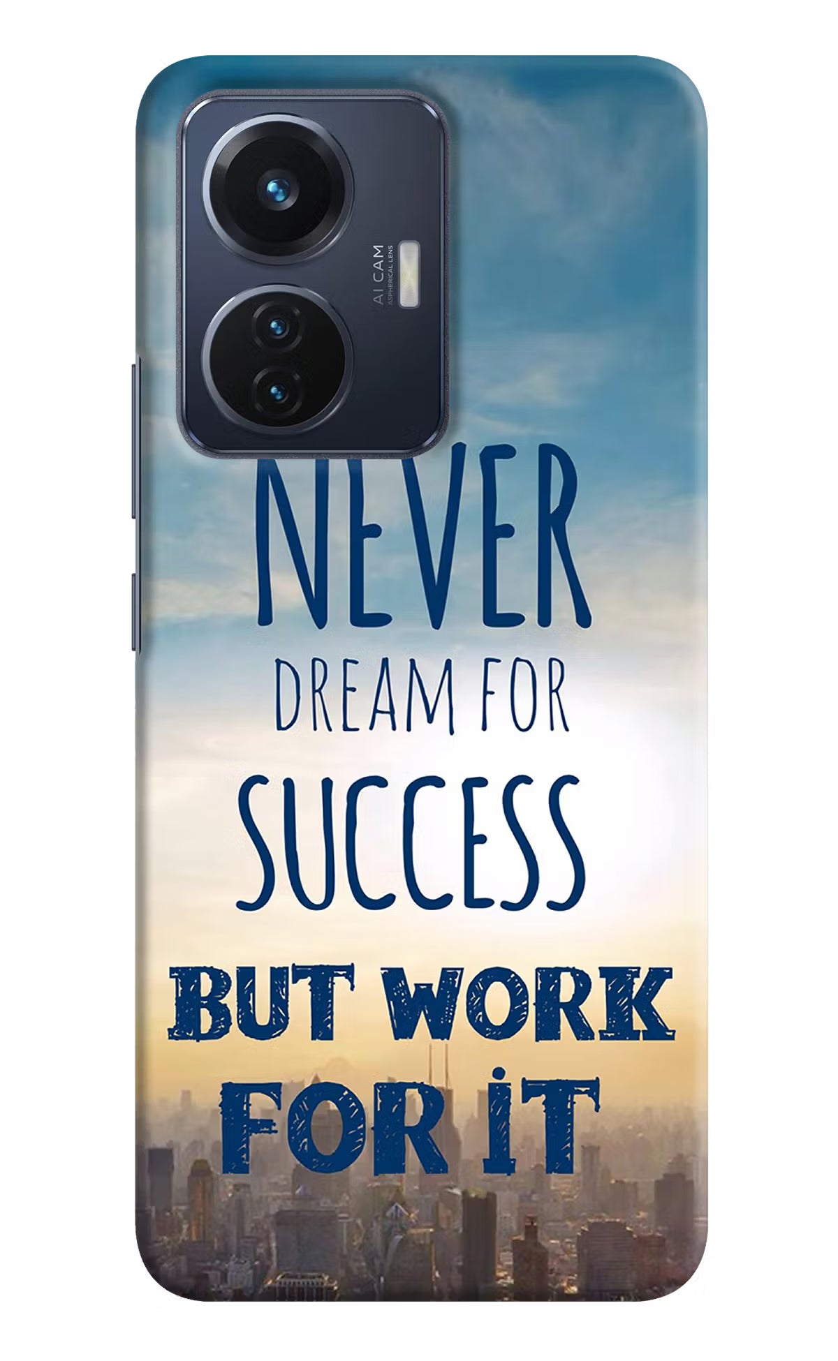 Never Dream For Success But Work For It Vivo T1 44W Hard Case Back Cover by Casekaro