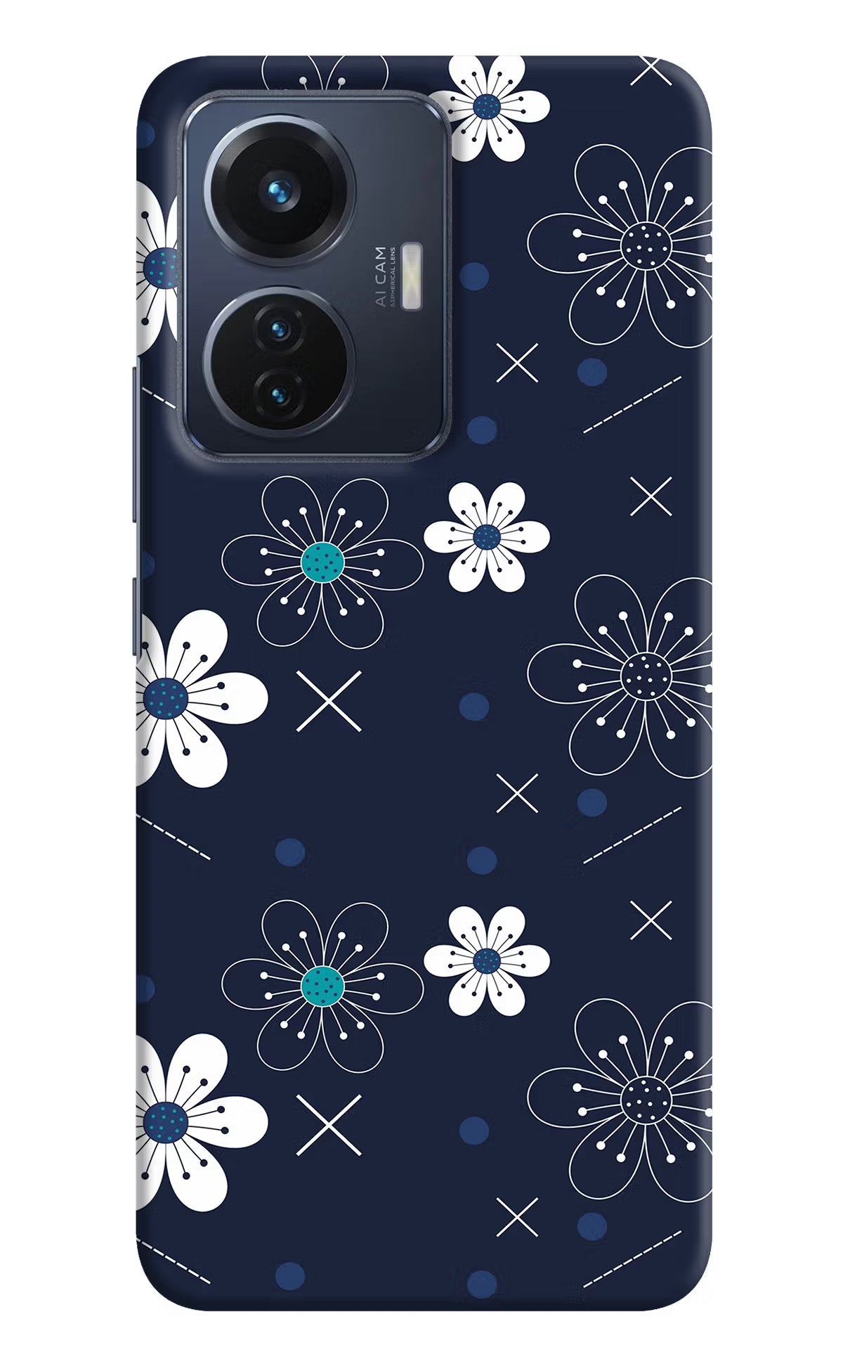 Flowers Vivo T1 44W Hard Case Back Cover by Casekaro