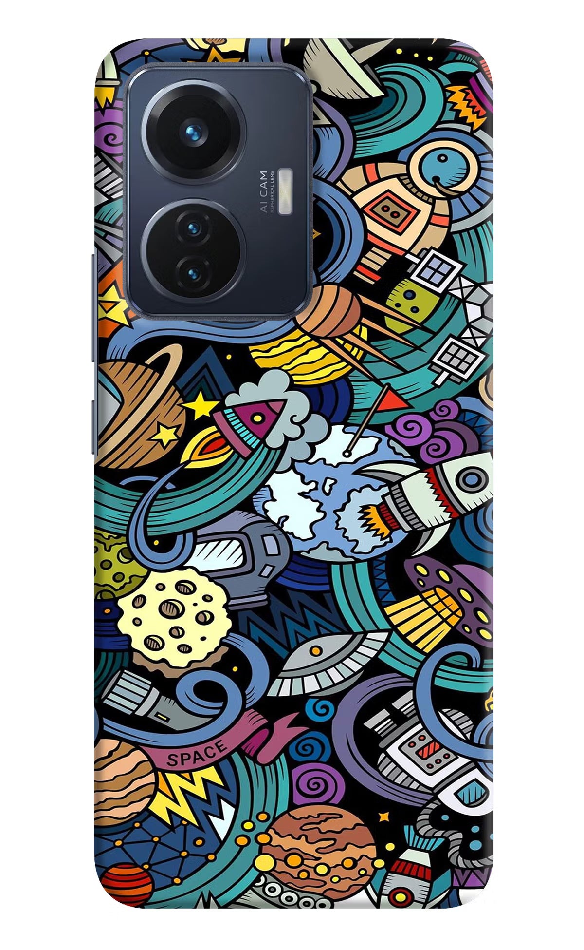 Space Abstract Vivo T1 44W Hard Case Back Cover by Casekaro