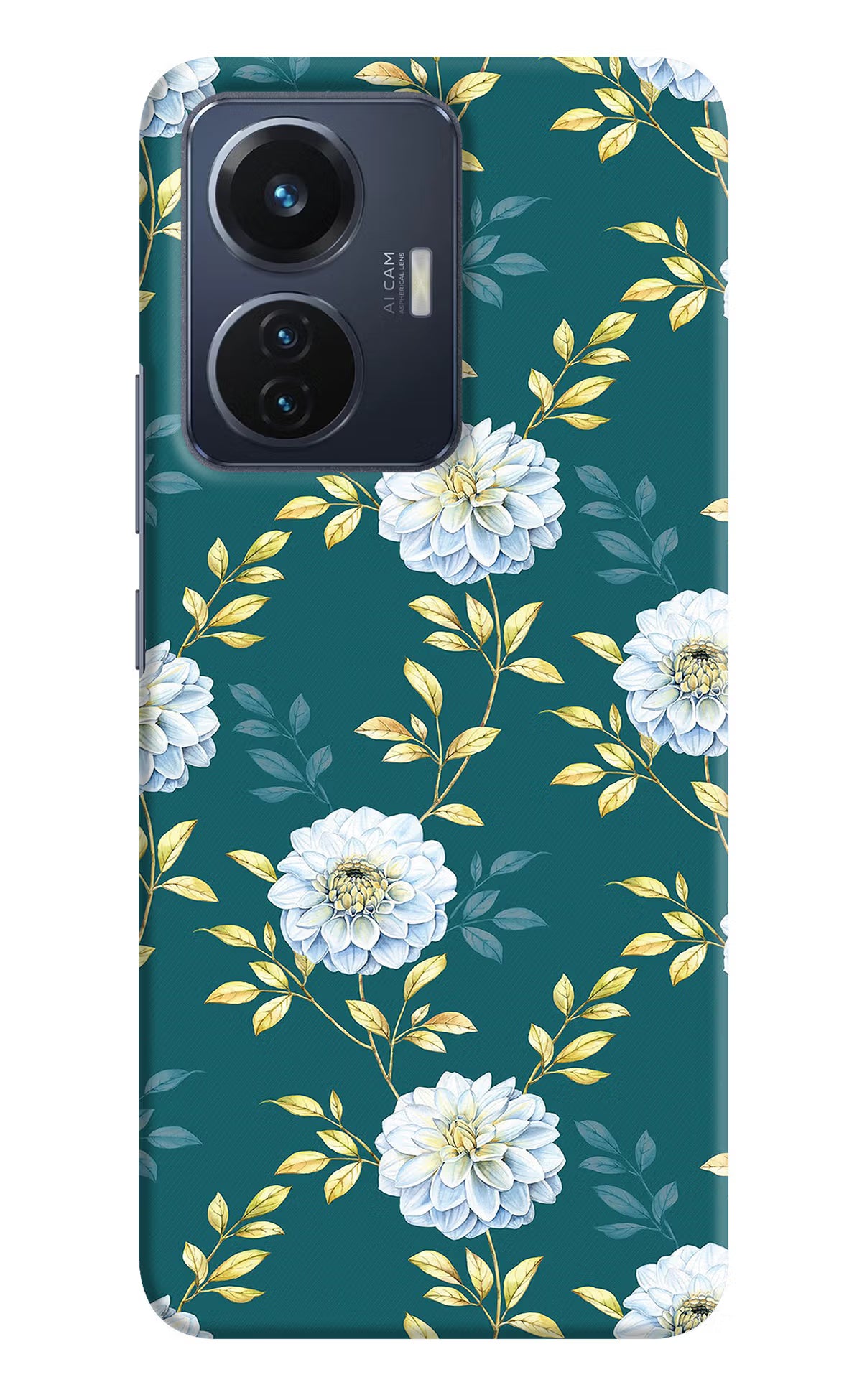 Flowers Vivo T1 44W Hard Case Back Cover by Casekaro