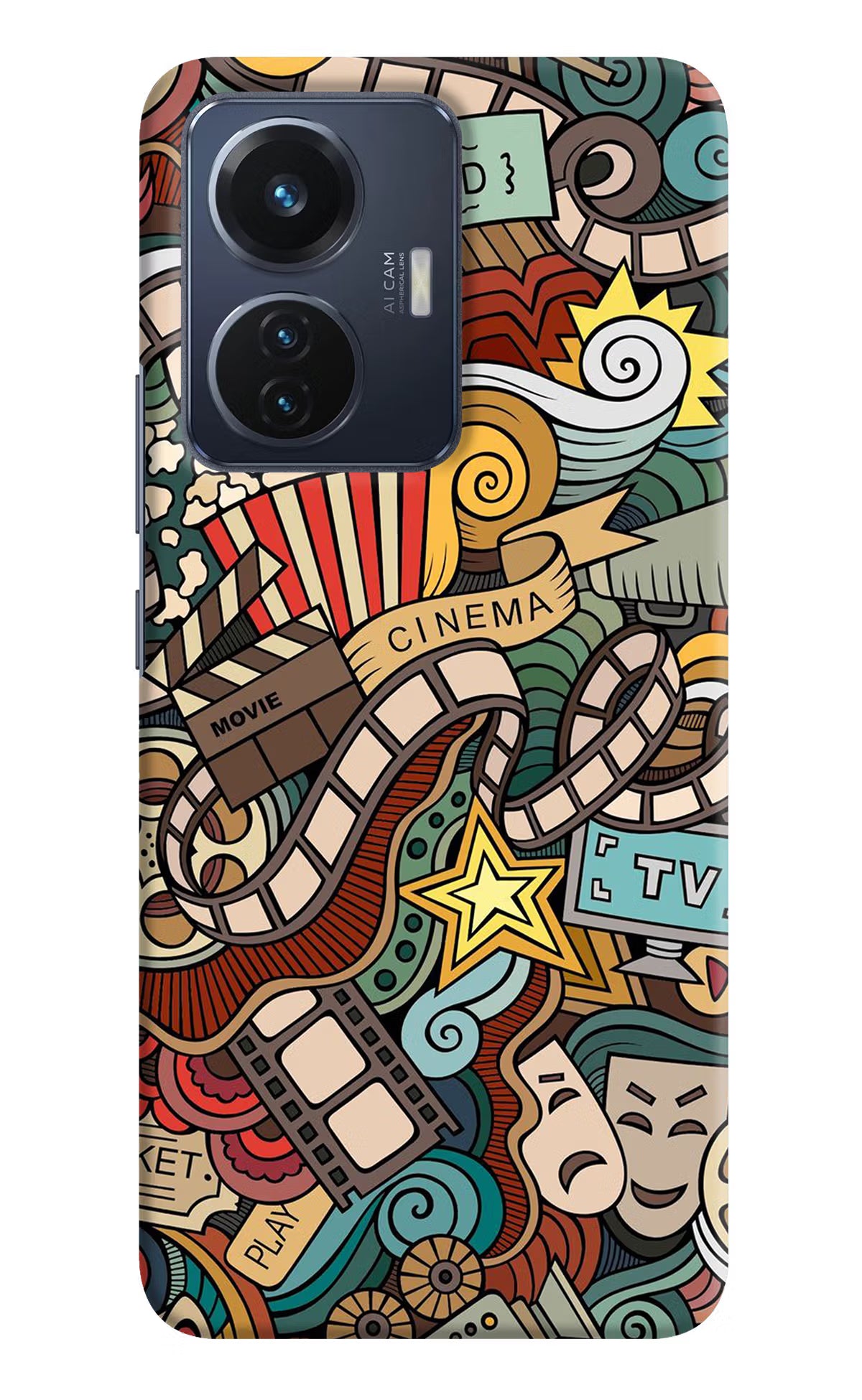 Cinema Abstract Vivo T1 44W Hard Case Back Cover by Casekaro