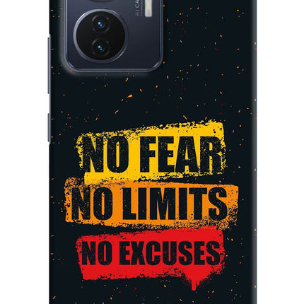 No Fear No Limits No Excuse Vivo T1 44W Hard Case Back Cover by Casekaro