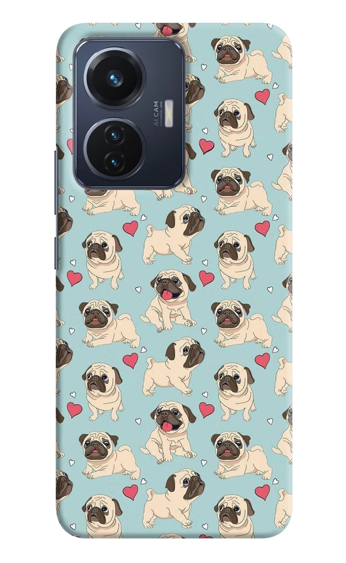 Pug Dog Vivo T1 44W Hard Case Back Cover by Casekaro