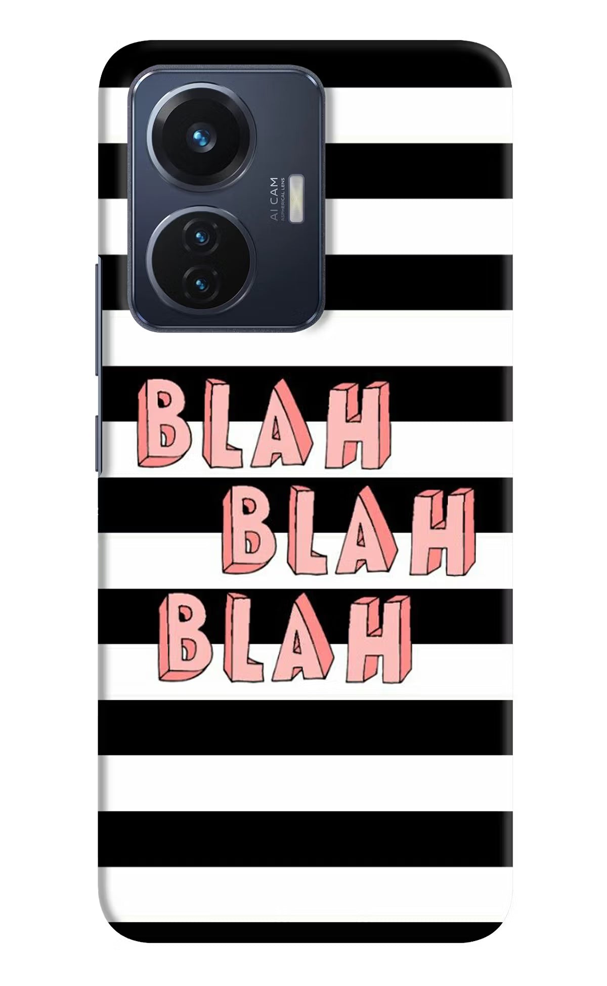 Blah Blah Blah Vivo T1 44W Hard Case Back Cover by Casekaro