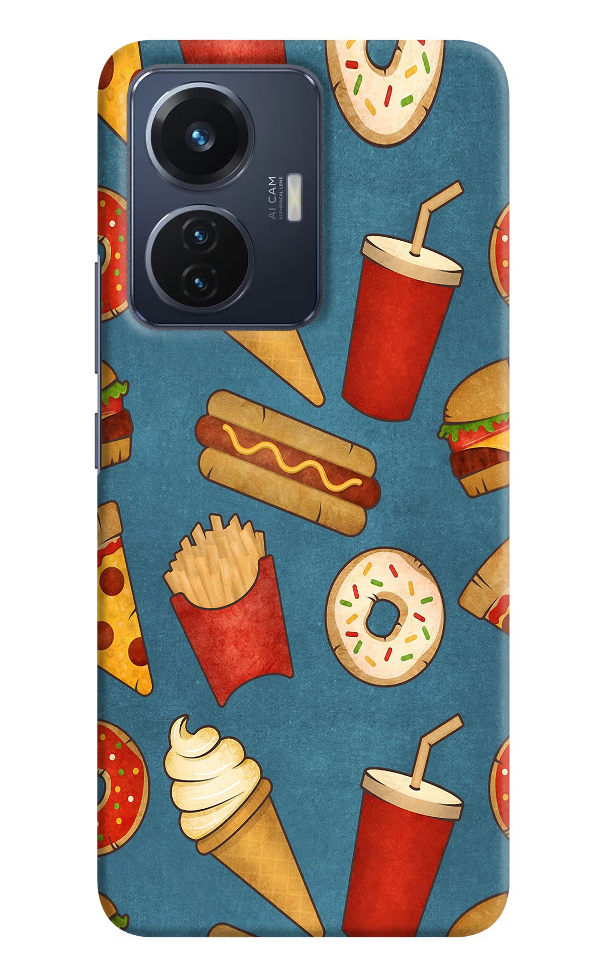 Foodie Vivo T1 44W Hard Case Back Cover by Casekaro