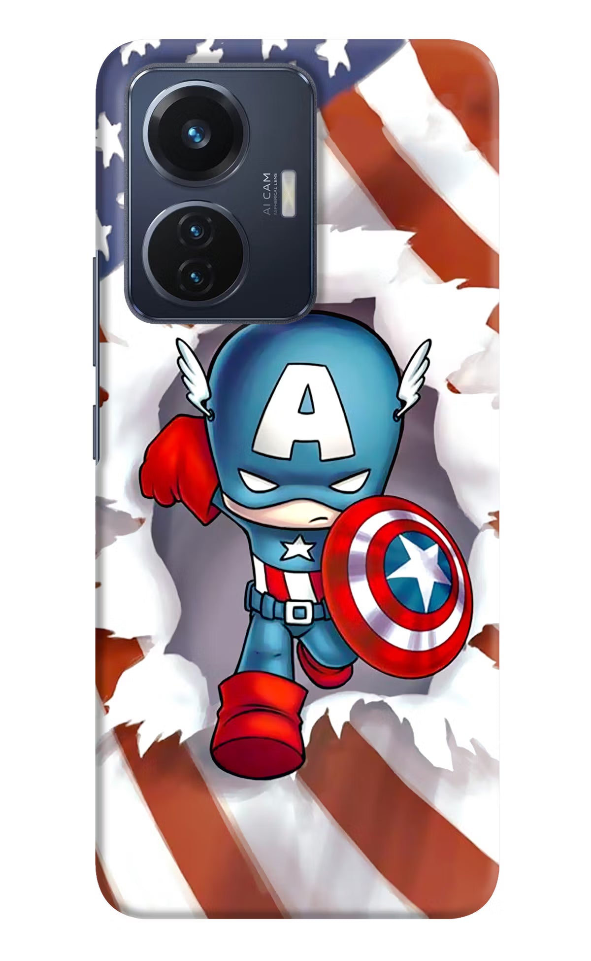 Captain America Vivo T1 44W Hard Case Back Cover by Casekaro