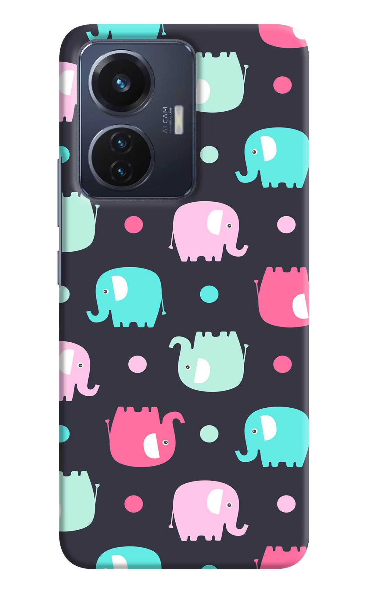 Elephants Vivo T1 44W Hard Case Back Cover by Casekaro