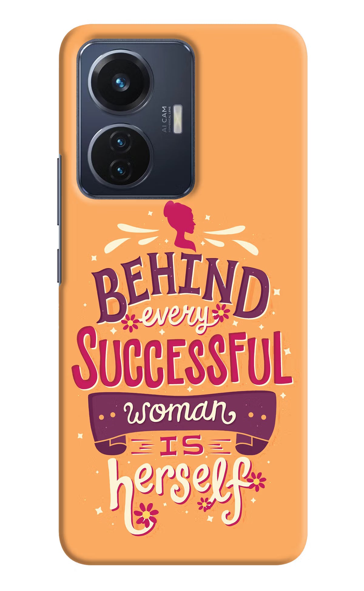 Behind Every Successful Woman There Is Herself Vivo T1 44W Hard Case Back Cover by Casekaro