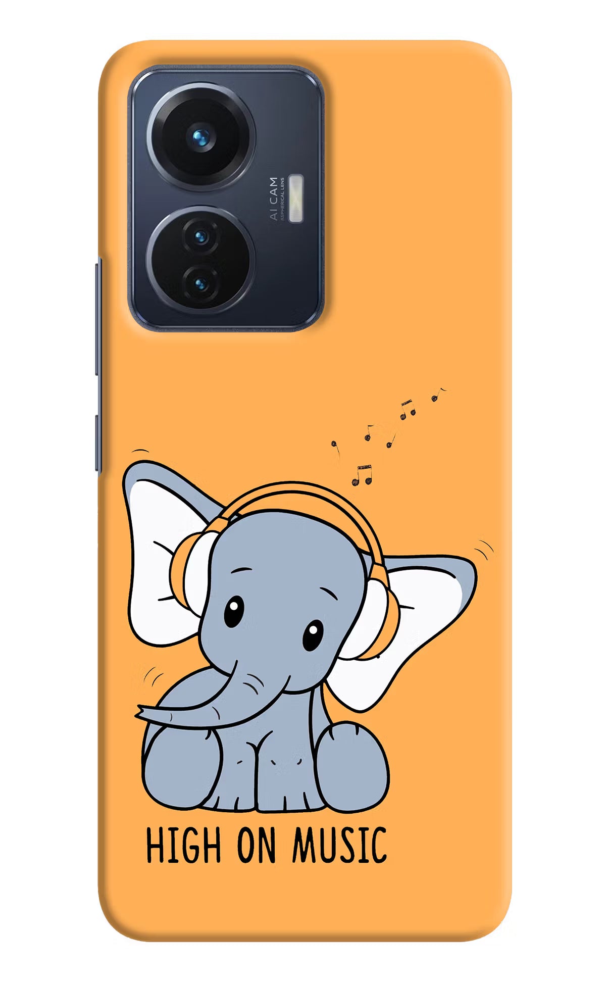 High On Music Vivo T1 44W Hard Case Back Cover by Casekaro