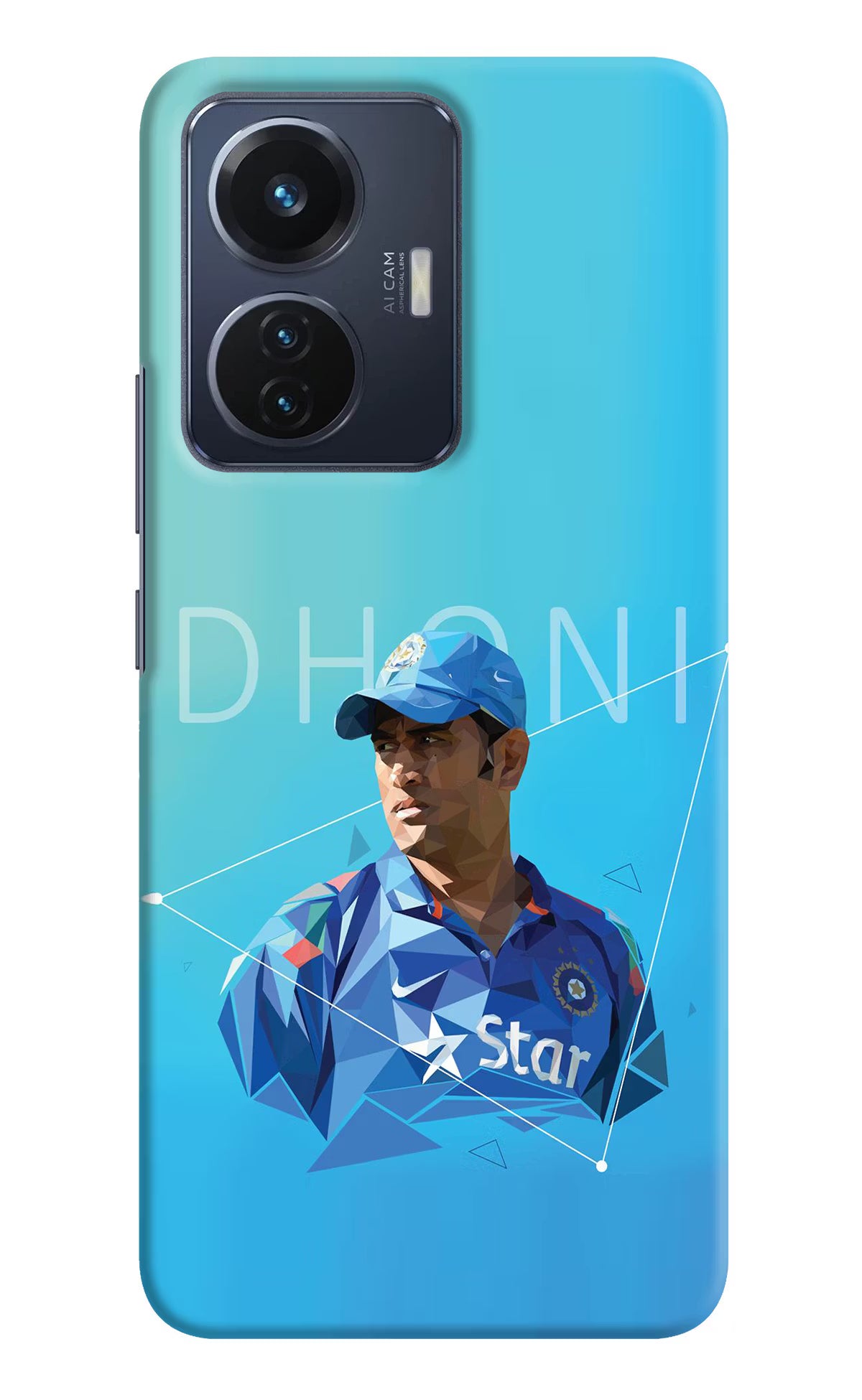 Dhoni Artwork Vivo T1 44W Hard Case Back Cover by Casekaro