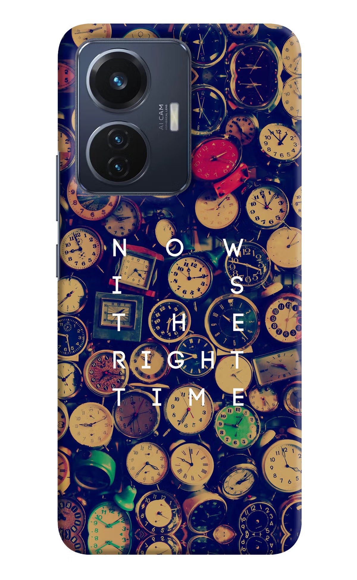 Now is the Right Time Quote Vivo T1 44W Hard Case Back Cover by Casekaro