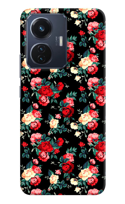 Rose Pattern Vivo T1 44W Hard Case Back Cover by Casekaro