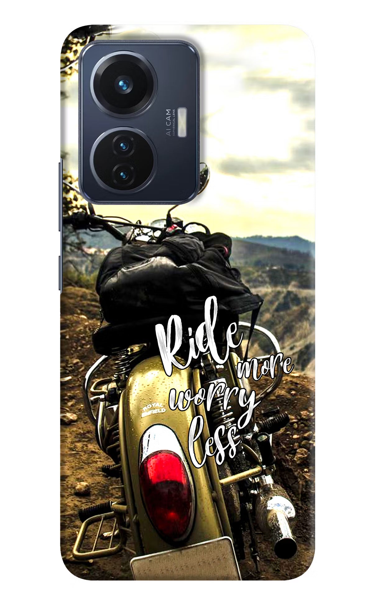 Ride More Worry Less Vivo T1 44W Hard Case Back Cover by Casekaro